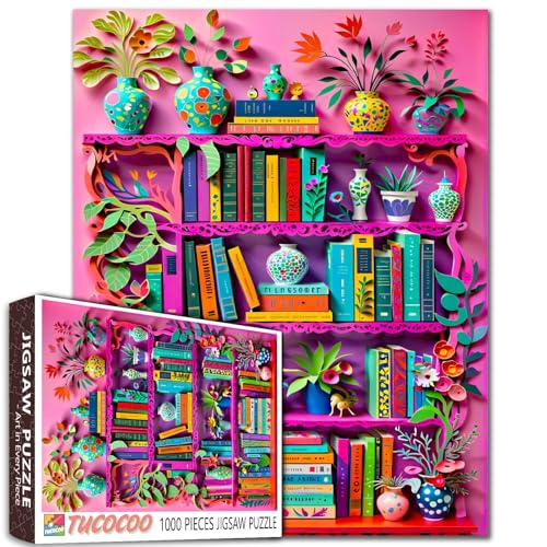Spaß Bücherregal Jigsaw Puzzles 1000 Stücke für Erwachsene Buch Blume Blatt Pflanze Blumenpott Puzzles Relaxation Entertainment Activity Travel Toys Intellectual Decompressing Fun Family Game Spaß Bücherregal Jigsaw Puzzles 1000 Stücke für Erwachsene Buch Blume Blatt Pflanze Blumenpott Puzzles Relaxation Entertainment Activity Travel Toys Intellectual Decompressing Fun Family Game von Tucocoo