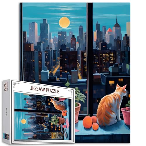 Stadtbau-Puzzle, 1000 Teile, Puzzle für Erwachsene, Nachtlandschaft, ideales Spiel, Geschenke für Erwachsene, niedliche Katzenpuzzles für anspruchsvolle Familienaktivitäten Stadtbau-Puzzle, 1000 Teile, Puzzle für Erwachsene, Nachtlandschaft, ideales Spiel, Geschenke für Erwachsene, niedliche Katzenpuzzles für anspruchsvolle Familienaktivitäten von Tucocoo