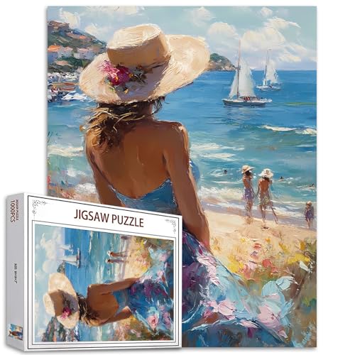Tucocoo 1000 Teile Puzzle für Erwachsene, blaues Kleid, Frauenpuzzle, Strandlandschaft, abstrakte Kunstpuzzles für unmögliche Herausforderung, Familienaktivität, Spiel, bunt, DIY, Basteln, Puzzle, Tucocoo 1000 Teile Puzzle für Erwachsene, blaues Kleid, Frauenpuzzle, Strandlandschaft, abstrakte Kunstpuzzles für unmögliche Herausforderung, Familienaktivität, Spiel, bunt, DIY, Basteln, Puzzle, von Tucocoo