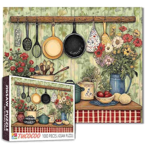 Tucocoo 1000 Teile Puzzles für Erwachsene & Anfänger - Vintage Küche Landschaft Bauernhof Stil Puzzle Spielzeug, Herausfordernde & Entspannende Puzzle-Erfahrung Floral Kitchen Art Home Decor Tucocoo 1000 Teile Puzzles für Erwachsene & Anfänger - Vintage Küche Landschaft Bauernhof Stil Puzzle Spielzeug, Herausfordernde & Entspannende Puzzle-Erfahrung Floral Kitchen Art Home Decor von Tucocoo