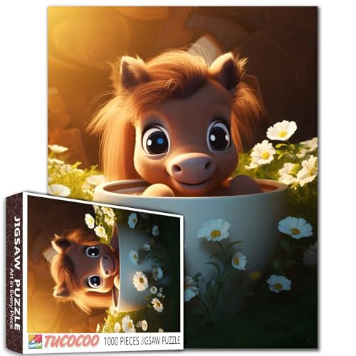 Tucocoo Puzzle mit 1000 Teilen, Baby-Pferd mit Gänseblümchen, 70 x 50 cm, für Erwachsene und Kinder ab 14 Jahren Tucocoo Puzzle mit 1000 Teilen, Baby-Pferd mit Gänseblümchen, 70 x 50 cm, für Erwachsene und Kinder ab 14 Jahren von Tucocoo