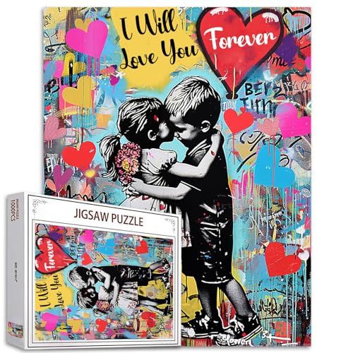 Tucocoo 1000-teiliges Puzzle für Erwachsene, Banksy, kleines Mädchen, Jungen, Malpuzzle, buntes Graffiti, 1000 Teile, Puzzles für anspruchsvolle Familienaktivitäten, Straßenkunst, DIY-Puzzle Tucocoo 1000-teiliges Puzzle für Erwachsene, Banksy, kleines Mädchen, Jungen, Malpuzzle, buntes Graffiti, 1000 Teile, Puzzles für anspruchsvolle Familienaktivitäten, Straßenkunst, DIY-Puzzle von Tucocoo