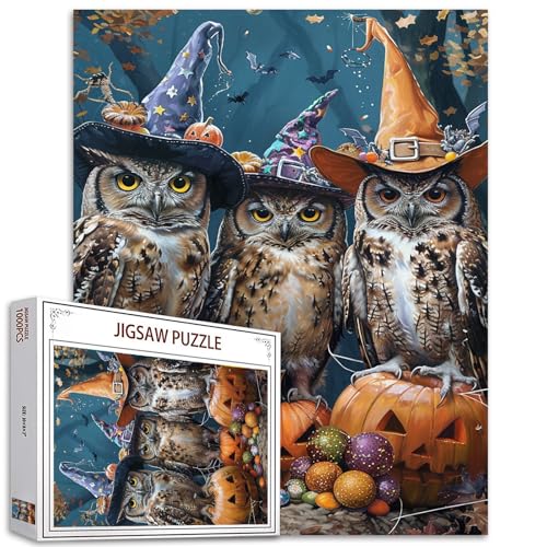 Tucocoo 1000-teiliges Puzzle für Erwachsene, Halloween, Tierfamilie, Malpuzzle, Vintage, niedliche Eule, Kürbis, Süßigkeiten, Kunst, Puzzles für anspruchsvolle Familienaktivitäten, buntes DIY-Puzzle, Tucocoo 1000-teiliges Puzzle für Erwachsene, Halloween, Tierfamilie, Malpuzzle, Vintage, niedliche Eule, Kürbis, Süßigkeiten, Kunst, Puzzles für anspruchsvolle Familienaktivitäten, buntes DIY-Puzzle, von Tucocoo