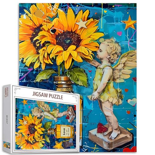 Tucocoo 1000-teiliges Puzzle für Erwachsene, Sonnenblumen-Puzzle, Banksy-Graffiti-Stil, Baby-Engel-Kunst, 1000 Teile Puzzles für anspruchsvolle Familienaktivitäten, buntes DIY-Puzzle, Wanddekoration, Tucocoo 1000-teiliges Puzzle für Erwachsene, Sonnenblumen-Puzzle, Banksy-Graffiti-Stil, Baby-Engel-Kunst, 1000 Teile Puzzles für anspruchsvolle Familienaktivitäten, buntes DIY-Puzzle, Wanddekoration, von Tucocoo