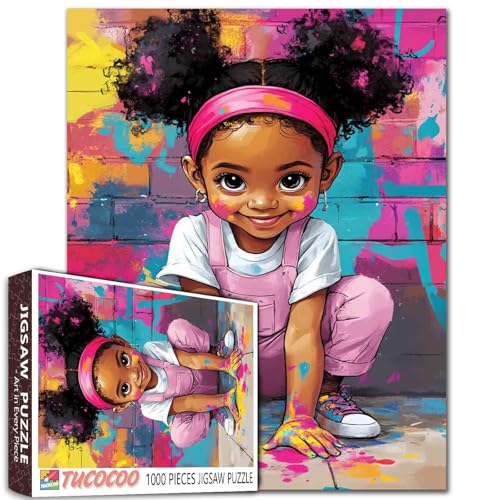 Tucocoo African Girl Graffiti Art 1000 Teile Verspieltes Puzzle Street Black Girl Puzzle für Erwachsene, bunte Puzzles DIY für anspruchsvolle Lernspiele Familie Aktivitäten Puzzles Geschenke Tucocoo African Girl Graffiti Art 1000 Teile Verspieltes Puzzle Street Black Girl Puzzle für Erwachsene, bunte Puzzles DIY für anspruchsvolle Lernspiele Familie Aktivitäten Puzzles Geschenke von Tucocoo