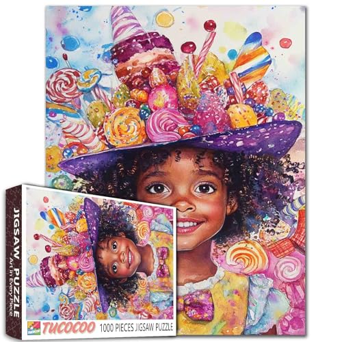 Tucocoo Afrikanisches süßes kleines Mädchen-Puzzle, 1000 Teile, Geburtstags-Puzzle für Erwachsene, Aquarell-Kunst-Puzzles für anspruchsvolles Familienspiel, buntes Bastelpuzzle, Wanddekoration, Tucocoo Afrikanisches süßes kleines Mädchen-Puzzle, 1000 Teile, Geburtstags-Puzzle für Erwachsene, Aquarell-Kunst-Puzzles für anspruchsvolles Familienspiel, buntes Bastelpuzzle, Wanddekoration, von Tucocoo