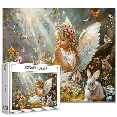 Tucocoo Bärengel Puzzle 1000 Teile Puzzle für Erwachsene Häschen Vögel Glaube Kunst Herausfordernde Spiele Familienspiele Aktivitätsspiele Bunte DIY Puzzle für Dekorationen für die Tucocoo Bärengel Puzzle 1000 Teile Puzzle für Erwachsene Häschen Vögel Glaube Kunst Herausfordernde Spiele Familienspiele Aktivitätsspiele Bunte DIY Puzzle für Dekorationen für die von Tucocoo