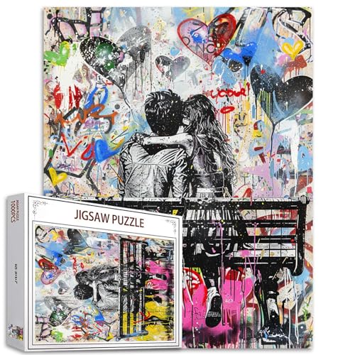 Tucocoo Banksy Graffiti-Puzzles für Erwachsene, 1000 Teile, Paare, die auf der Bank sitzen, Puzzle, 50 x 70 cm, Bunte DIY-Puzzles für Heimdekoration, Familienpuzzle, perfekt für Spieleabende Tucocoo Banksy Graffiti-Puzzles für Erwachsene, 1000 Teile, Paare, die auf der Bank sitzen, Puzzle, 50 x 70 cm, Bunte DIY-Puzzles für Heimdekoration, Familienpuzzle, perfekt für Spieleabende von Tucocoo