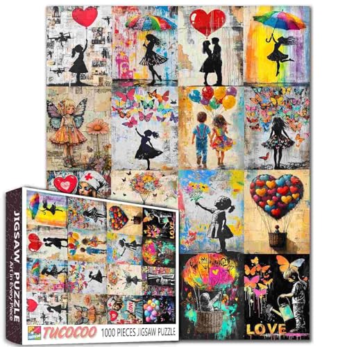 Tucocoo Banksy Kunst-Puzzles für Erwachsene, buntes Graffiti-Puzzle, 1000-teiliges Puzzle, Straßenkollage, Artwrok, DIY, Basteln, Puzzle, Familienspiele, Nacht, Lernspielzeug für Puzzle-Liebhaber Tucocoo Banksy Kunst-Puzzles für Erwachsene, buntes Graffiti-Puzzle, 1000-teiliges Puzzle, Straßenkollage, Artwrok, DIY, Basteln, Puzzle, Familienspiele, Nacht, Lernspielzeug für Puzzle-Liebhaber von Tucocoo