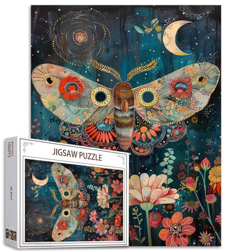 Tucocoo Blumenmotten-Puzzles für Erwachsene, 1000 Teile, abstrakte Wildblumen, Kunst-Puzzle, 70 x 50 cm, buntes DIY-Puzzle, für Heimdekoration, Geschenke, Familienpuzzle, perfekt für Spieleabende Tucocoo Blumenmotten-Puzzles für Erwachsene, 1000 Teile, abstrakte Wildblumen, Kunst-Puzzle, 70 x 50 cm, buntes DIY-Puzzle, für Heimdekoration, Geschenke, Familienpuzzle, perfekt für Spieleabende von Tucocoo