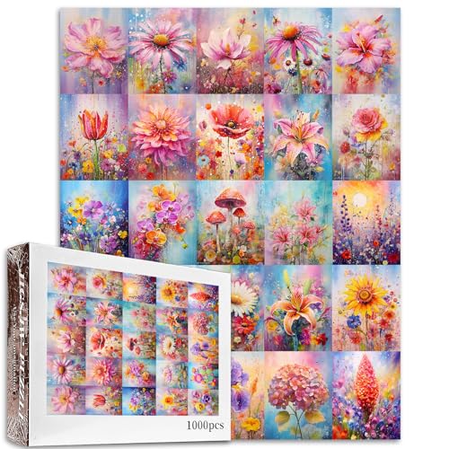 Tucocoo Bunte Blumen-Puzzle, 1000 Teile, Unmögliches für Erwachsene, Blüten-Thema, Collage, Kunst, Schwierige Herausfordernde Familienaktivitätsspiele, DIY für Heimdekoration Tucocoo Bunte Blumen-Puzzle, 1000 Teile, Unmögliches für Erwachsene, Blüten-Thema, Collage, Kunst, Schwierige Herausfordernde Familienaktivitätsspiele, DIY für Heimdekoration von Tucocoo