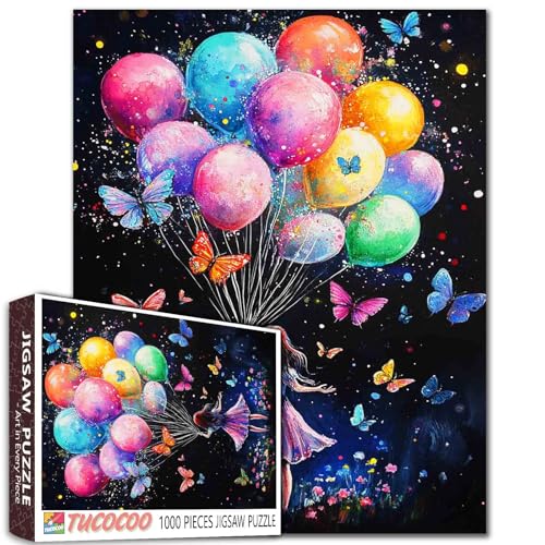 Tucocoo Buntes Ballon-Puzzle für kleine Mädchen, 1000 Teile, Schmetterling, Banksy, Kunst-Puzzles für Erwachsene, DIY-Bastelpuzzle für Heimdekoration, Geschenke, 1000 Teile, Puzzle, Familie, Tucocoo Buntes Ballon-Puzzle für kleine Mädchen, 1000 Teile, Schmetterling, Banksy, Kunst-Puzzles für Erwachsene, DIY-Bastelpuzzle für Heimdekoration, Geschenke, 1000 Teile, Puzzle, Familie, von Tucocoo