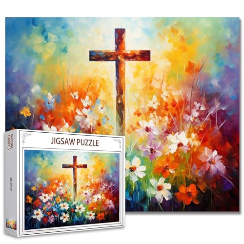 Tucocoo Christian Cross Puzzle für Erwachsene, 1000 Teile, abstrakte Wildblumen, Kunstwerk-Puzzle, 70 x 50 cm, Bunte Puzzles für Heimdekoration, Familienpuzzle, perfekt für Spielabende Tucocoo Christian Cross Puzzle für Erwachsene, 1000 Teile, abstrakte Wildblumen, Kunstwerk-Puzzle, 70 x 50 cm, Bunte Puzzles für Heimdekoration, Familienpuzzle, perfekt für Spielabende von Tucocoo