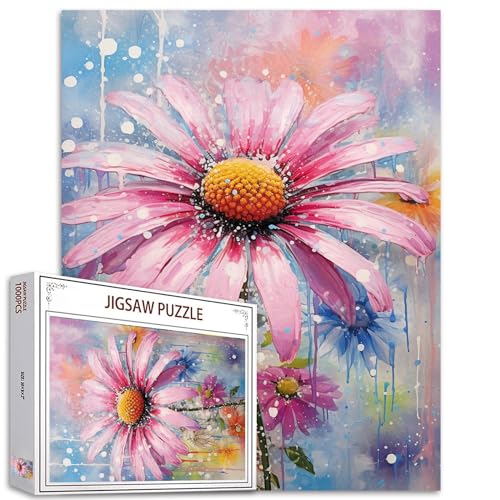 Tucocoo Echinacea Blumen-Kunst-Puzzle, 1000 Teile, Puzzles für Erwachsene, Aquarell-Stil, rosa Blumen-Puzzles für anspruchsvolle Familienaktivitäten, buntes DIY-Puzzle für Heimdekoration, Geschenke Tucocoo Echinacea Blumen-Kunst-Puzzle, 1000 Teile, Puzzles für Erwachsene, Aquarell-Stil, rosa Blumen-Puzzles für anspruchsvolle Familienaktivitäten, buntes DIY-Puzzle für Heimdekoration, Geschenke von Tucocoo