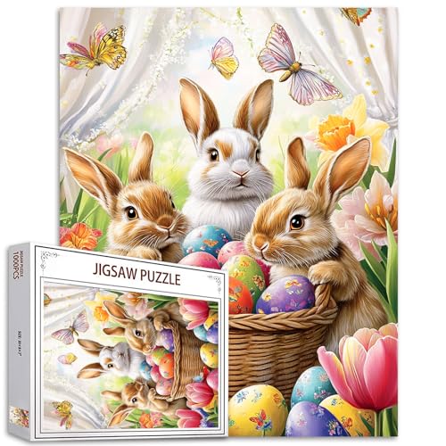 Tucocoo Entzückende Hasen-Puzzles für Erwachsene, 1000 Teile, Osterhasen-Eier, Themenkunst, buntes Bastelpuzzle für Heimdekoration, Geschenke, Familien-Puzzle, perfekt für Spielabende Tucocoo Entzückende Hasen-Puzzles für Erwachsene, 1000 Teile, Osterhasen-Eier, Themenkunst, buntes Bastelpuzzle für Heimdekoration, Geschenke, Familien-Puzzle, perfekt für Spielabende von Tucocoo