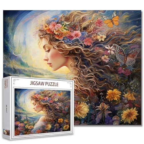 Tucocoo Fashion Girl with Flowers Jigsaw Puzzle 1000 Pieces Puzzles for Adults, Female Butterfly Art Jigsaw Puzzles for Challenging Family Activity Games Colorful DIY Puzzle for Home Decor Gifts Tucocoo Fashion Girl with Flowers Jigsaw Puzzle 1000 Pieces Puzzles for Adults, Female Butterfly Art Jigsaw Puzzles for Challenging Family Activity Games Colorful DIY Puzzle for Home Decor Gifts von Tucocoo
