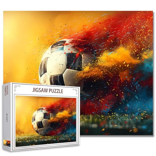 Tucocoo Flying Soccer Jigsaw Puzzle 1000 Teile Puzzles für Erwachsene, Sportballkunst-Puzzles für schwierige herausfordernde Familienaktivität, Lernspiele, DIY-Handwerk, Puzzle für Heimdekoration, Tucocoo Flying Soccer Jigsaw Puzzle 1000 Teile Puzzles für Erwachsene, Sportballkunst-Puzzles für schwierige herausfordernde Familienaktivität, Lernspiele, DIY-Handwerk, Puzzle für Heimdekoration, von Tucocoo