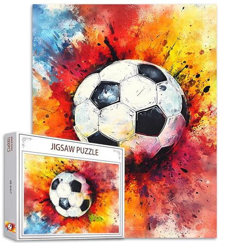 Tucocoo Fußball-Puzzles für Erwachsene, 1000 Teile, Fußball-Aquarell-Kunst-Puzzles für Erwachsene, DIY-Bastelpuzzles für Heimdekoration, Geschenke, Familien-Puzzle, perfekt für Spieleabende Tucocoo Fußball-Puzzles für Erwachsene, 1000 Teile, Fußball-Aquarell-Kunst-Puzzles für Erwachsene, DIY-Bastelpuzzles für Heimdekoration, Geschenke, Familien-Puzzle, perfekt für Spieleabende von Tucocoo