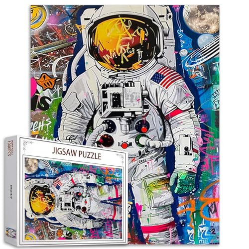 Tucocoo Graffiti-Astronauten-Puzzles für Erwachsene, 1000 Teile, Weltraum, abstrakte Kunst, Puzzle, 50x70 cm, bunt, DIY-Handarbeitspuzzles für Heimdekoration, Familienpuzzle, perfekt für Spieleabende Tucocoo Graffiti-Astronauten-Puzzles für Erwachsene, 1000 Teile, Weltraum, abstrakte Kunst, Puzzle, 50x70 cm, bunt, DIY-Handarbeitspuzzles für Heimdekoration, Familienpuzzle, perfekt für Spieleabende von Tucocoo