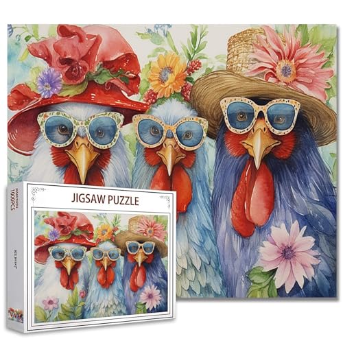Tucocoo Hahn-Puzzles für Erwachsene, 1000 Teile, Tiere, Tropische Blumen, Kunstwerk-Puzzle, 70 x 50 cm, bunt, DIY-Puzzles für Heimdekoration, Familienpuzzle, perfekt für Spieleabende Tucocoo Hahn-Puzzles für Erwachsene, 1000 Teile, Tiere, Tropische Blumen, Kunstwerk-Puzzle, 70 x 50 cm, bunt, DIY-Puzzles für Heimdekoration, Familienpuzzle, perfekt für Spieleabende von Tucocoo
