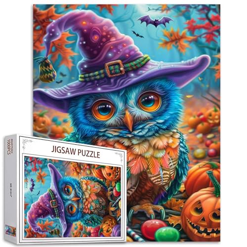 Tucocoo Halloween-Eulen-Puzzle, 1000 Teile, Puzzles für Erwachsene, böser Kürbis, niedliches Tier, Herbstblätter, Kunstpuzzles für anspruchsvolle Familienaktivitäten, buntes DIY-Puzzle für Tucocoo Halloween-Eulen-Puzzle, 1000 Teile, Puzzles für Erwachsene, böser Kürbis, niedliches Tier, Herbstblätter, Kunstpuzzles für anspruchsvolle Familienaktivitäten, buntes DIY-Puzzle für von Tucocoo