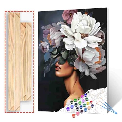 Tucocoo Lady Head Blumenbild Malen nach Zahlen für Erwachsene, moderner Stil, Ölgemälde nach Zahlen, Figur Lady Malen nach Zahlen für Erwachsene, modisches Acryl-Ölgemälde-Set mit Rahmen Tucocoo Lady Head Blumenbild Malen nach Zahlen für Erwachsene, moderner Stil, Ölgemälde nach Zahlen, Figur Lady Malen nach Zahlen für Erwachsene, modisches Acryl-Ölgemälde-Set mit Rahmen von Tucocoo