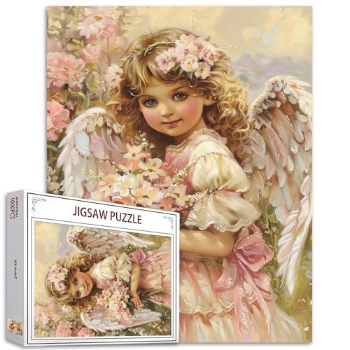 Tucocoo Lovely Angel Girl Puzzle für Erwachsene, 1000 Teile, kleines Mädchen, Garten, Blumen, Kunst-Puzzle, bunt, DIY-Bastelpuzzles für Heimdekoration, Geschenke, Familienpuzzle, perfekt für Tucocoo Lovely Angel Girl Puzzle für Erwachsene, 1000 Teile, kleines Mädchen, Garten, Blumen, Kunst-Puzzle, bunt, DIY-Bastelpuzzles für Heimdekoration, Geschenke, Familienpuzzle, perfekt für von Tucocoo