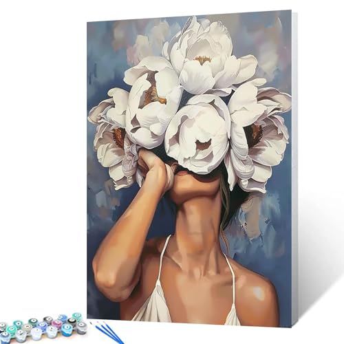 Tucocoo Malen nach Zahlen für Damen und Blumen, moderner Stil, Damenkopf, Blumenbild, Acryl-Ölgemälde, Set, Figur, Dame, Heimdekoration, Malen nach Zahlen für Erwachsene, Anfänger, ohne Rahmen Tucocoo Malen nach Zahlen für Damen und Blumen, moderner Stil, Damenkopf, Blumenbild, Acryl-Ölgemälde, Set, Figur, Dame, Heimdekoration, Malen nach Zahlen für Erwachsene, Anfänger, ohne Rahmen von Tucocoo
