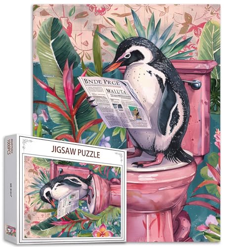 Tucocoo Niedlicher Pinguin auf Toilette, Puzzles für Erwachsene, 1000 Teile, lustige Tiere, Zeitungen, Kunst, DIY, Basteln, Puzzles für Heimdekoration, Geschenke, Familie herausforderndes Puzzle Tucocoo Niedlicher Pinguin auf Toilette, Puzzles für Erwachsene, 1000 Teile, lustige Tiere, Zeitungen, Kunst, DIY, Basteln, Puzzles für Heimdekoration, Geschenke, Familie herausforderndes Puzzle von Tucocoo