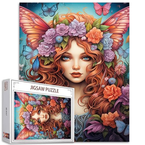 Tucocoo Puzzle mit Blumenfee, Mädchen, 1000 Teile, Puzzles für Erwachsene, Schmetterlings-Frau, Kunst-Puzzles für anspruchsvolle Familienaktivitäten, 68,6 x 50,8 cm, buntes DIY-Puzzle für Tucocoo Puzzle mit Blumenfee, Mädchen, 1000 Teile, Puzzles für Erwachsene, Schmetterlings-Frau, Kunst-Puzzles für anspruchsvolle Familienaktivitäten, 68,6 x 50,8 cm, buntes DIY-Puzzle für von Tucocoo