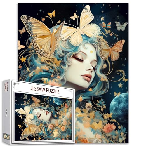 Tucocoo Schmetterling Puzzle - 1000 Teile für Erwachsene, Fantasie-Mondsterne, Kreativer Stil für Anspruchsvolle Familienaktivitäten - Buntes DIY für Heimdekoration von Tucocoo