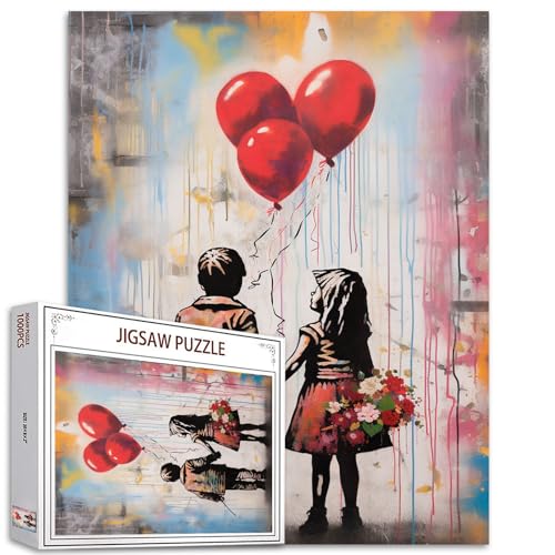 Tucocoo Street Art Banksy-Puzzles für Erwachsene, 1000 Teile, Ballon-Puzzle, bunt, DIY-Bastelpuzzles für Heimdekoration, Geschenke, Familienpuzzle, perfekt für Spielabende Tucocoo Street Art Banksy-Puzzles für Erwachsene, 1000 Teile, Ballon-Puzzle, bunt, DIY-Bastelpuzzles für Heimdekoration, Geschenke, Familienpuzzle, perfekt für Spielabende von Tucocoo