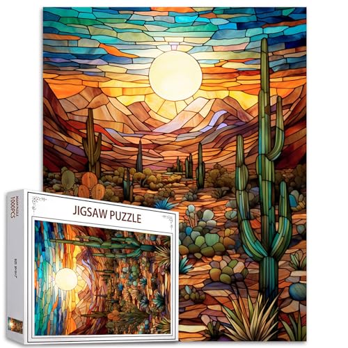 Tucocoo Tropical Succulent Jigsaw Puzzle 1000 Pieces Puzzles for Adults, USA Arizona Desert Jigsaw Puzzles for Challenging Family Activity Games DIY Puzzle for Home Wall Decor Gifts - 20 x 27 Inches von Tucocoo
