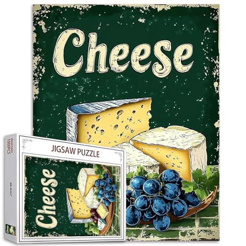 Tucocoo Vintage Käse Puzzles für Erwachsene 1000 Teile, Retro Poster Stil Essen Puzzles für Erwachsene DIY Handwerk Herausfordernde Puzzles für Heimdekoration Geschenk, Familienpuzzle Perfekt für Tucocoo Vintage Käse Puzzles für Erwachsene 1000 Teile, Retro Poster Stil Essen Puzzles für Erwachsene DIY Handwerk Herausfordernde Puzzles für Heimdekoration Geschenk, Familienpuzzle Perfekt für von Tucocoo