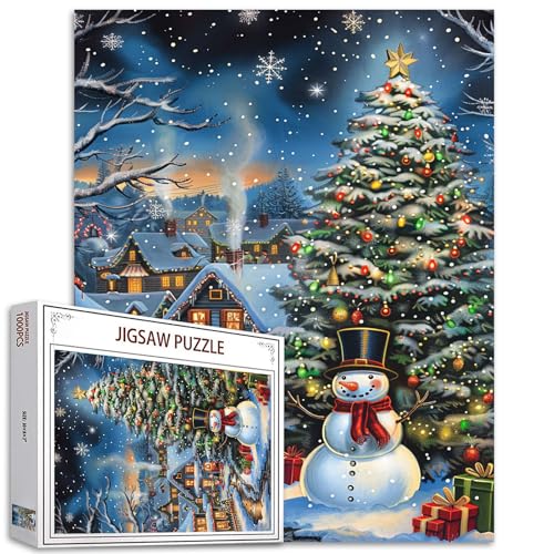 Tucocoo Weihnachtliche Szenen-Puzzles für Erwachsene, 1000 Teile, Winterdorf Schneemann Weihnachtsbaumkunst, DIY-Puzzles für Heimdekoration, Geschenke, Familienpuzzle perfekt für Spieleabende Tucocoo Weihnachtliche Szenen-Puzzles für Erwachsene, 1000 Teile, Winterdorf Schneemann Weihnachtsbaumkunst, DIY-Puzzles für Heimdekoration, Geschenke, Familienpuzzle perfekt für Spieleabende von Tucocoo