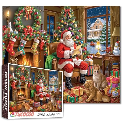 Tucocoo Weihnachtshunde-Puzzles für Erwachsene Warmes Haus 1000 Teile für Erwachsene Urlaub Puzzle mit warmen Häusern, Weihnachtsmann, Weihnachtsbäumen 1000 Teile Puzzle Herausforderndes Geschenk Tucocoo Weihnachtshunde-Puzzles für Erwachsene Warmes Haus 1000 Teile für Erwachsene Urlaub Puzzle mit warmen Häusern, Weihnachtsmann, Weihnachtsbäumen 1000 Teile Puzzle Herausforderndes Geschenk von Tucocoo