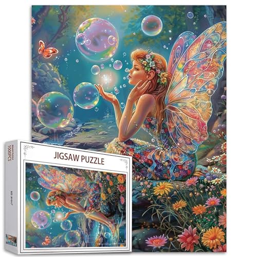 Tucocoo Wunderschönes Feen-Puzzles für Erwachsene, 1000 Teile, Fantasieblasen und Blumen, bunt, riesige Flügel, Bastelpuzzles für Heimdekoration, Familienpuzzle, perfekt für Spieleabende Tucocoo Wunderschönes Feen-Puzzles für Erwachsene, 1000 Teile, Fantasieblasen und Blumen, bunt, riesige Flügel, Bastelpuzzles für Heimdekoration, Familienpuzzle, perfekt für Spieleabende von Tucocoo