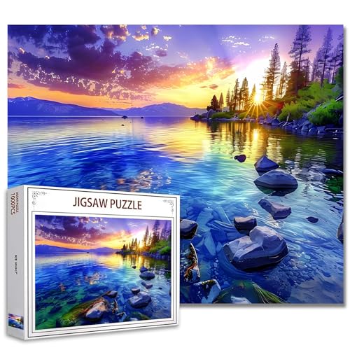 Tucocoo Wunderschönes Puzzle mit Seenlandschaft, 1000 Teile, Puzzles für Erwachsene, Sonnenuntergang-Landschaft, Kunstwerk-Puzzles für anspruchsvolle Familienaktivitäten, buntes DIY-Puzzle für Tucocoo Wunderschönes Puzzle mit Seenlandschaft, 1000 Teile, Puzzles für Erwachsene, Sonnenuntergang-Landschaft, Kunstwerk-Puzzles für anspruchsvolle Familienaktivitäten, buntes DIY-Puzzle für von Tucocoo