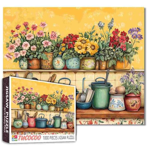 Warme Küche, 1000 Teile Puzzles für Erwachsene, Blumentopf-Puzzles für Erwachsene, 1000 Teile, Geschirr, Kunst-Puzzle, herausforderndes Spiel, Spielzeug, unmögliches Puzzle Warme Küche, 1000 Teile Puzzles für Erwachsene, Blumentopf-Puzzles für Erwachsene, 1000 Teile, Geschirr, Kunst-Puzzle, herausforderndes Spiel, Spielzeug, unmögliches Puzzle von Tucocoo