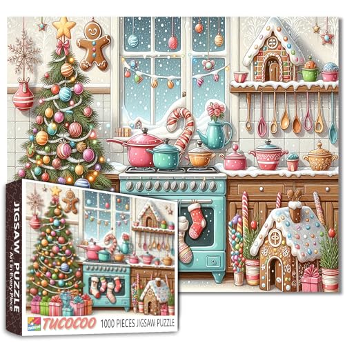 Weihnachtlicher Küchenbaum, Süßigkeitenstrümpfe, 1000-teiliges Puzzle für Erwachsene, Studenten, gemütliche Backszene, Lebkuchen-Dekor, Winter, Heimkunst, festliche Indoor-Aktivität, Geschenkidee Weihnachtlicher Küchenbaum, Süßigkeitenstrümpfe, 1000-teiliges Puzzle für Erwachsene, Studenten, gemütliche Backszene, Lebkuchen-Dekor, Winter, Heimkunst, festliche Indoor-Aktivität, Geschenkidee von Tucocoo