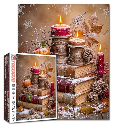 Weihnachtspuzzles mit Winterbuchlandschaft für Erwachsene, 1000 Teile, Weihnachtspuzzle, Kunst, 68,6 x 50,8 cm, bunte DIY-Puzzles für Heimdekoration, Familienpuzzle für Spielabende Weihnachtspuzzles mit Winterbuchlandschaft für Erwachsene, 1000 Teile, Weihnachtspuzzle, Kunst, 68,6 x 50,8 cm, bunte DIY-Puzzles für Heimdekoration, Familienpuzzle für Spielabende von Tucocoo