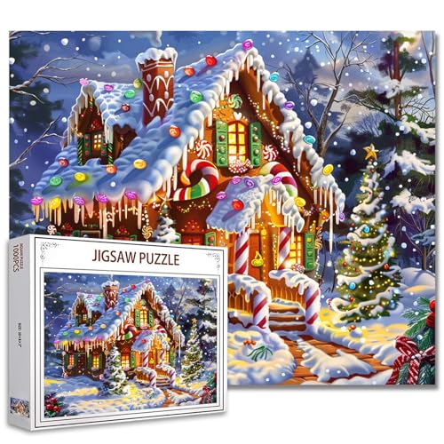 Winter-Puzzle, Schneewald, Desserthütte, 1000 Teile, Puzzle für Erwachsene, 68,6 x 50,8 cm, HD-Qualität, Weihnachts-Dessert-Haus-Puzzle, Geschenk, Familienaktivität, perfekt für Spieleabend Winter-Puzzle, Schneewald, Desserthütte, 1000 Teile, Puzzle für Erwachsene, 68,6 x 50,8 cm, HD-Qualität, Weihnachts-Dessert-Haus-Puzzle, Geschenk, Familienaktivität, perfekt für Spieleabend von Tucocoo