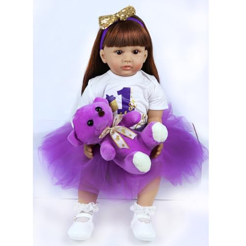 Tudofttg Realistische Reborn Baby Puppen 24 Zoll Lebensechte Baby Puppen Niedliche Grills Weiches Vinyl Realistische Neugeborene Baby von Tudofttg