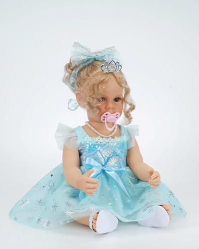 Tudofttg Reborn Puppe Lebensecht 55cm Silikon Baby Puppen Wie Echt Baby Realistisch die echt Aussehen Lebensechte Puppe Stoffkörper von Tudofttg