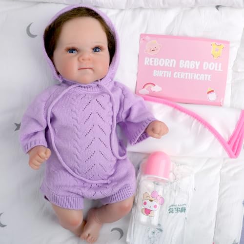 Tudofttg Reborn Puppe Mädchen 17 Zoll Realistische Neugeborene Baby Puppen ，handgefertigt waschbar weichen Vin-yl Körper,Zubehör für Kinder ab 3 Jahren von Tudofttg