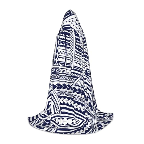 Blauer polynesischer Maori-Stammes-Muster Kapuzenumhang für Teenager, Unisex, Umhang mit Kapuze, Halloween-Kostüm, Satin, Hexen, Vampir, Umhang für Kinder Blauer polynesischer Maori-Stammes-Muster Kapuzenumhang für Teenager, Unisex, Umhang mit Kapuze, Halloween-Kostüm, Satin, Hexen, Vampir, Umhang für Kinder von Tuehbsvo