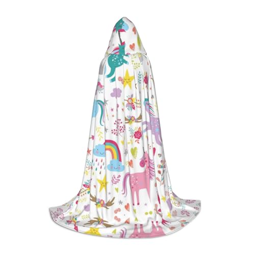 Einhörner rosa Kapuzenumhang für Jugendliche, Unisex Umhang Robe Kapuze Halloween Kostüm Satin Hexen Vampir Umhang Verkleidung Kinder Einhörner rosa Kapuzenumhang für Jugendliche, Unisex Umhang Robe Kapuze Halloween Kostüm Satin Hexen Vampir Umhang Verkleidung Kinder von Tuehbsvo