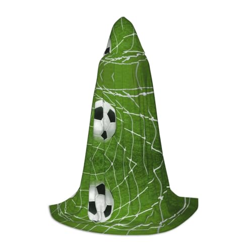 Fußball-Kapuzenumhang für Teenager, Unisex, Umhang mit Kapuze, Halloween-Kostüm, Satin, Hexen, Vampirumhang, Verkleidung für Kinder von Tuehbsvo