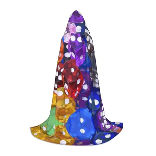 Games Dice Set Kapuzenumhang für Jugendliche, Unisex Umhang Robe Kapuze Halloween Kostüm Satin Hexen Vampir Umhang Verkleidung Kinder von Tuehbsvo