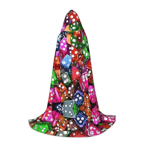 Games Dice Set Kapuzenumhang für Jugendliche, Unisex Umhang Robe Kapuze Halloween Kostüm Satin Hexen Vampir Umhang Verkleidung Kinder von Tuehbsvo